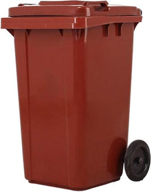 DIROVO Outdoor Trash Can Waste Container with Lid Heavy-Duty Outdoor Garbage Can with Handles, Heavy-Duty Construction, Perfect Back Yard, Deck Garage Trash Can(Brown,240L)