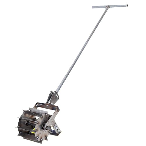 MZGYYD Garden Rotavator, Cordless Tiller Cultivator,Small Household Weed Hoe and Scarifier,Hand Push Weeding Tool,Manual Tiller and Weeder
