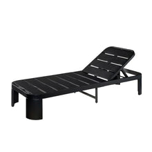 Christopher Knight Home Tidi Acacia Wood Chaise Lounge Chair Outdoor Set of 4, Poolside Sun Lounger Recliner, Patio Outdoor Chaise Lounge with Cushions, Adjustable Single Lounge Sofa, Black+Beige