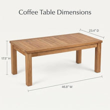 Hives & Honey Pavilion Outdoor Teak Coffee Table, Solid Grade-A Teak Wood, Weather-Resistant Patio Table for Deck, Garden, Poolside