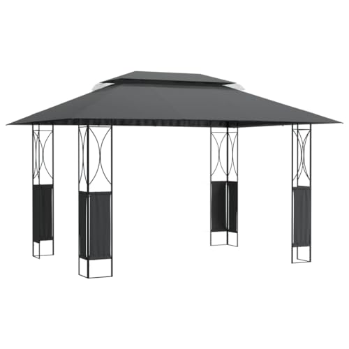 HKTMGDNG 10x13 ft Metal Gazebo, Double Tier Canopy for Patio Garden