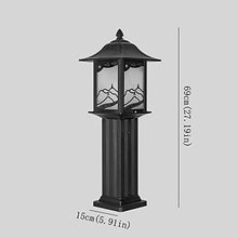 KADELONG Outdoor Waterproof Lawn Lights Glass Shade External Yard Lamps V-intage Garden Landscape Path Lights IP42 Outside Pathway Walkway Driveway Lighting Fixture H27.19in,Chandelier Lighting
