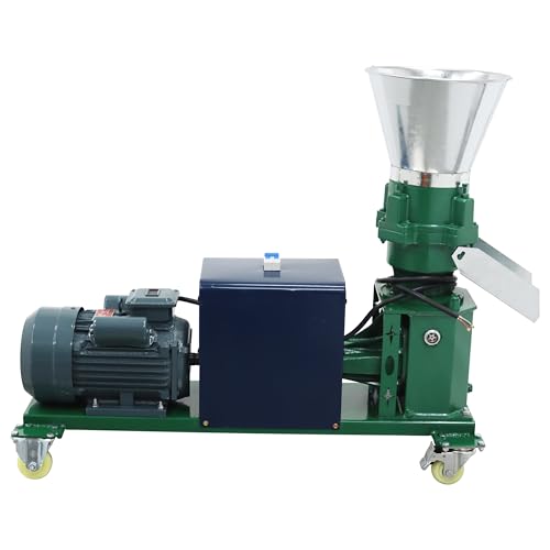 THUXEON 220V Feed Pellet Machine Chicken Feed Pellet Mill Machine with Four Head Pressure Roller Output 200Kg/h Animal Food Maker 4.5KW Feed Granulator