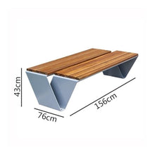 LUYOUBOZHU Patio Benches Light Brown Large Backless Outdoor Bench for Two Leisure Park Stainless Steel