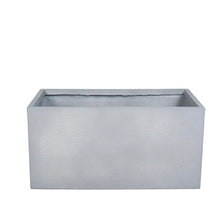 LeisureMod Flora Fiberstone and MGO Clay Planter, Mid-Century Modern Rectangular Planter Pot for Indoor and Outdoor in Grey (24" Height)