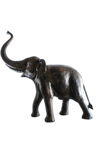 NIFAO Aluminum Elephant Raised Medium Bronze Statue, 52" L x 22" W x 55" H