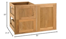 Pacific Teak Shaker 35-Inch Teak Wood Access Door and Double Drawer Combo - CO21-35S