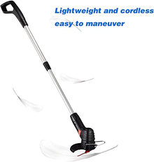 Electric Lawn Mower USB Rechargeable Wireless Portable Electric Lawn Mower Retractable Durable Weeding Hand Tool Suitable for Outdoor Garden