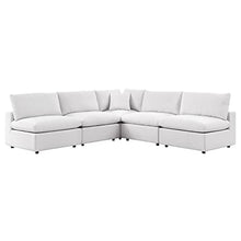 Modway Commix 5-Piece Modern Fabric Patio Sectional Sofa in White