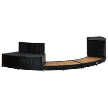 KGCRYUWED Spa Surround. Poly Rattan & Acacia Wood Hot Tub Decking Black