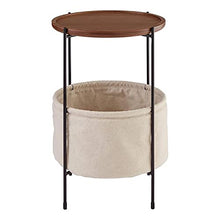 NRFJFOP Nordic Simple Side Table Sofa Corner Ins Black Walnut Metal Round Cloth Storage Bag Small Coffee