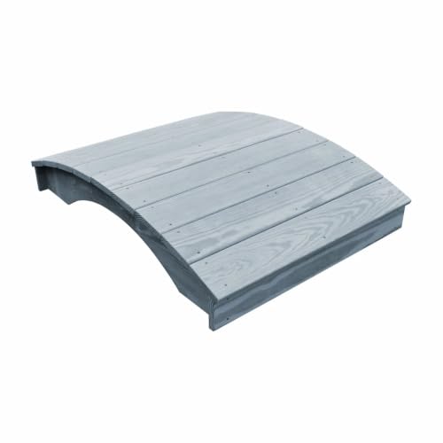 Keystone Amish Co. Pressure Treated Pine Plank Garden Bridge, 3' x 4', Grey Stain