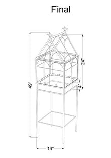 H Potter Freestanding Glass Wardian Case Plant Stand, Large Terrarium