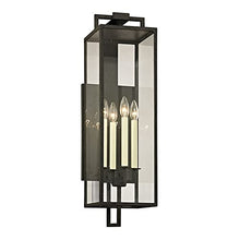 Beckham 4-Light Outdoor Wall Sconce - Forged Iron Finish - Clear Glass