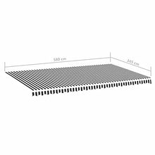NYTFHMS Replacement Fabric for Sunshade, Outdoor Canopy Canvas, Window & Door Awning, Garden Canopy, Patio Umbrella, Outdoor Sunshade, Anthracite & White, 6 X 3.5 M
