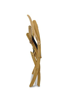 Teak Folding Chair with arms Sling Seat - Pair (Navy)