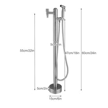 DOIBG 304 Stainless Steel Standing Freestanding Garden Water Column, Cylindrical Outdoor Water Column with Tap, for Family Garden Terrace Park-Silver-60cm/24in