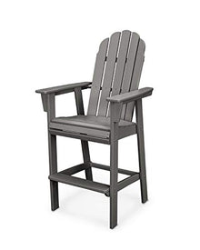 POLYWOOD® Vineyard Curveback Adirondack Bar Chair in Slate Grey