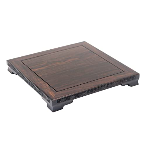 Heavy-Duty Potted Plant Standing Supports Flower Pot Carving Base Wood Teapot Bonsai Ornament Base Red Sandalwood Square Base for Fish Tank Vase Statue Base Plant Container Base (Size : Brass) ( )