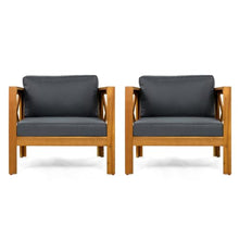 Hassyee Patio Bistro Set with Coffee Table for Living Room, Dining Room, Outdoor Wood Armchairs and Table Set with Removable Cushions for Balcony, Poolside, Garden, Lawn (Dark Grey 4 Chairs)