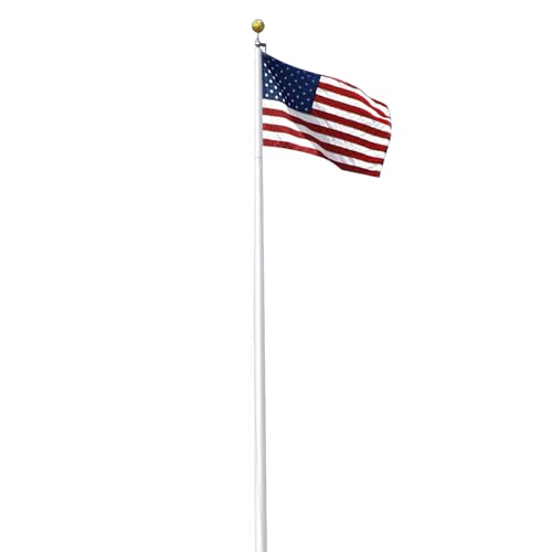 Super Tough Commercial Grade Sectional Flagpole 20 FT White Powder Coat
