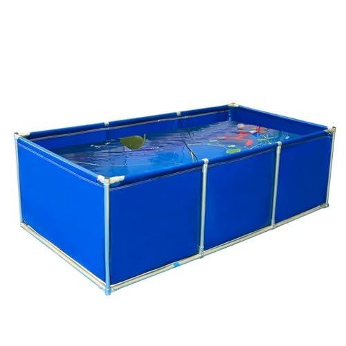 Zfmnoyev Foldable PVC Canvas Water Storage Tank, Portable Swimming Pools for Kids & Adult with Bracket, Large Outdoors Tarpaulin, for Koi Culture Agricultural Irrigation(1.5x1x0.8m)