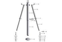 Krypt Towers Water Ski Pylon Adjustable Pole Height 34"-56" Telescopic Arms 33"-57" 2" Stainless Main Pylon 6" Universal Base