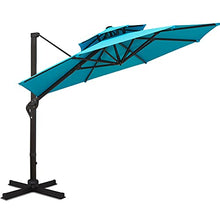 Sunnyglade 11FT Double Top Cantilever Patio Umbrella Deluxe Offset Blue