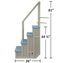 Aqua Select Anti-Slip in-Pool Safety Stairs with Outside Flip-Up Ladder