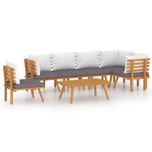 DYRJDJWIDHW Patio Rocking Chairs,Patio loveseat,Apartment Patio Furniture,7 Piece Patio Lounge Set with Cushions Solid Acacia WoodSuitable for Patio, Garden, Gazebo Low