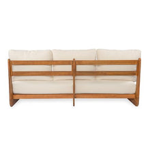 Christopher Knight Home Poppy 2 Piece Patio Conversation Set with Cushion, Acacia Wood 6 Seater Outdoor Sofa Chat Set, Outdoor Sectional Sofa Set of 2 for Patio Furniture Set, Teak+Beige