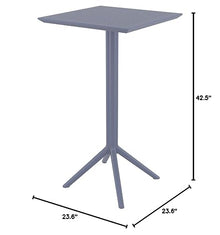 Compamia Sky 24 inch Square Folding Bar Table in Dark Gray Finish