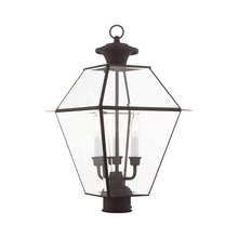 Livex Lighting 2384-07 Westover 3-Light Outdoor Post Lantern, Bronze