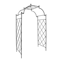 Achla Designs 106" H Graphite Powdercoat Finish Wrought Iron Lattice Tunnel Arbor