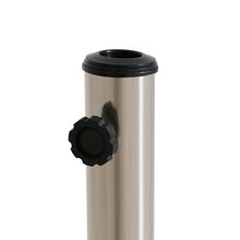Square Outdoor Umbrella Base with Wheels.Concrete-Filled Iron Design with Wood Grain Finish & Adjustable Stainless Steel Post.Stable Support for Patio,Garden & Poolside.32mm-48mm Pole Compatibility
