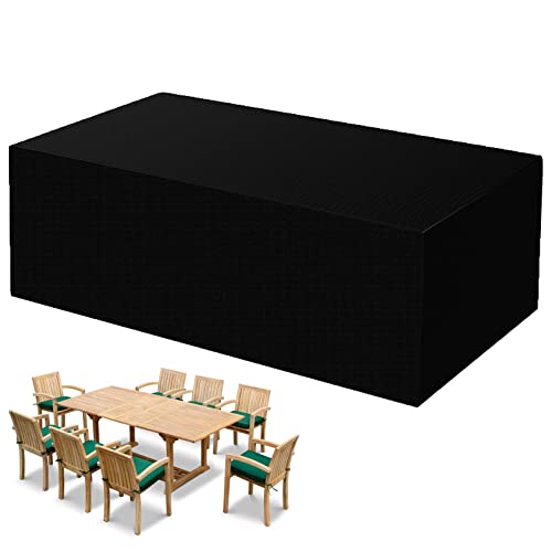 QIAOH Outdoor Furniture Covers Waterproof Rectangle 27.2x27.2x48in, Garden Furniture Covers Garden Furniture Cover Patio Set Cover Waterproof 420d Oxford Fabric Rectangular,Outdoor Table Cover