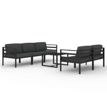 LDEWOAMEG 6 Piece Patio Lounge Set with Cushions Aluminum Anthracite