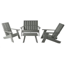 Highwood Italica Modern Adirondack 4pc Patio Set, Coastal Teak