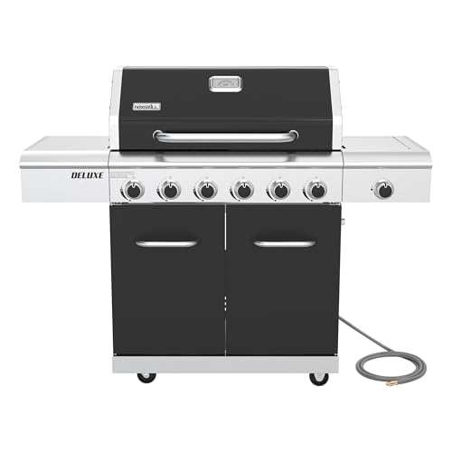 Nexgrill Deluxe 6-Burner Natural Gas Grill, Side Burner and Griddle Insert