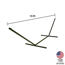 Hatteras Hammocks 15 ft. Tri-Beam Steel Hammock Stand with Right Connection Design and Cape Shield Powder Coating, 600 LB Weight Capacity, Handcrafted in The USA - Green