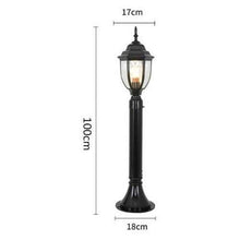 vsGotber 2-Pack 1M Hight Outdoor Lawn Pillar Light Garden Column Lamp European Style Waterproof Road Light Vintage Exterior Villa Floor Lamps,Black