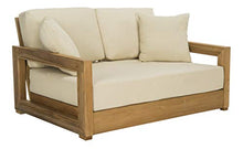 Safavieh Couture Montford Wood Loveseat Natural Teak/Beige