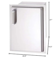 Fire Magic Premium Flush 14-inch Right-hinged Enclosed Cabinet Storage with Drawers with Soft Close - 53820sc-r