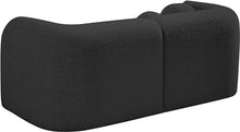 Meridian Furniture Emory Collection Art Deco Boucle Upholstered Loveseat Black