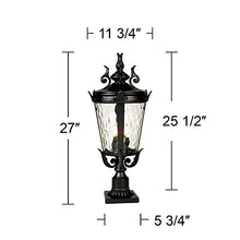 Casa Marseille 27" High Black Outdoor Post Light with Pier Mount Adapter