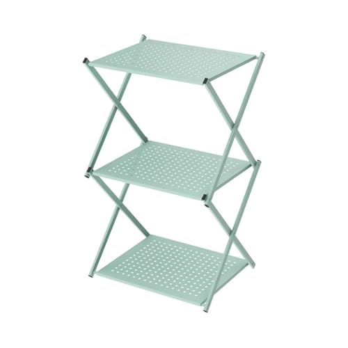 IBONSON Multi Tiered Plant Stand Indoor Outdoor Iron Folding Storage Rack Flower Rack Balcony Simple Potted Plant Storage Rack Plant Rack Corner Outdoor Plant Stand(L:46.5CMX40CMX79CM)