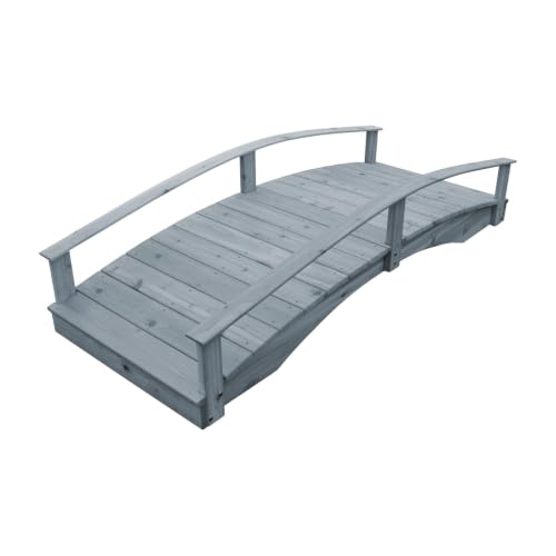 Keystone Amish Co. Cedar Japanese Garden Bridge, 3' x 12', Grey Stain