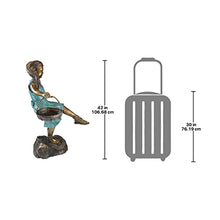 Design Toscano Brittany with a Basket Little Girl Cast Bronze Garden Statue Two Tone Bronze & Verdigris