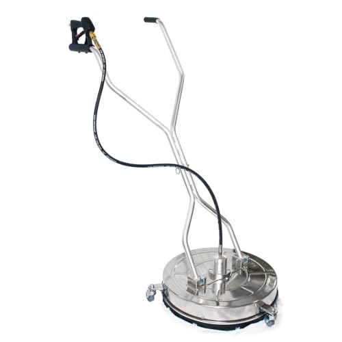 EQUIPMAXX 21" Pressure Washer Surface Cleaner Flat Rotary with 4 Wheels, Dual Handle, Anti Splash Brush, Stainless Steel, 4000 PSI, Ideal for Cleaning Sidewalks, Driveways, Patios, Decks