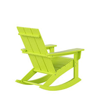 WO Home Furniture Patio Rocking Chair Modern 5 PCS HDPE Outdoor Rocking Furniture Set, Lime